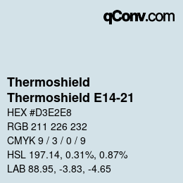 カラーコード: Thermoshield - Thermoshield E14-21 | qconv.com