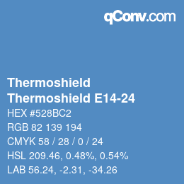 Color code: Thermoshield - Thermoshield E14-24 | qconv.com