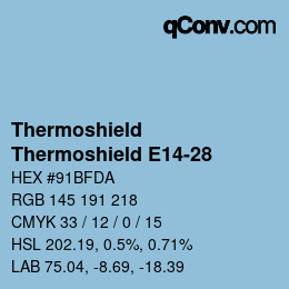 カラーコード: Thermoshield - Thermoshield E14-28 | qconv.com