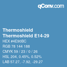カラーコード: Thermoshield - Thermoshield E14-29 | qconv.com