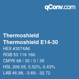 Color code: Thermoshield - Thermoshield E14-30 | qconv.com