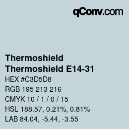 カラーコード: Thermoshield - Thermoshield E14-31 | qconv.com
