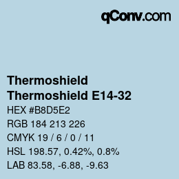 Color code: Thermoshield - Thermoshield E14-32 | qconv.com