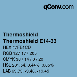 カラーコード: Thermoshield - Thermoshield E14-33 | qconv.com