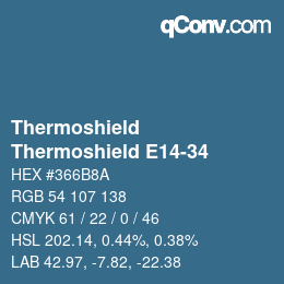 カラーコード: Thermoshield - Thermoshield E14-34 | qconv.com