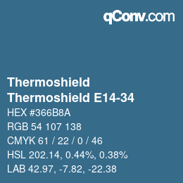 颜色代码: Thermoshield - Thermoshield E14-34 | qconv.com
