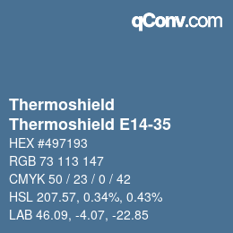 Color code: Thermoshield - Thermoshield E14-35 | qconv.com