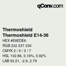 Color code: Thermoshield - Thermoshield E14-36 | qconv.com