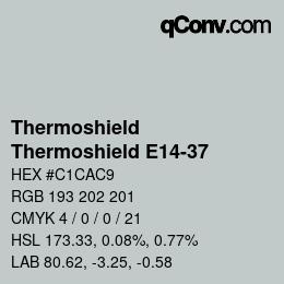 カラーコード: Thermoshield - Thermoshield E14-37 | qconv.com