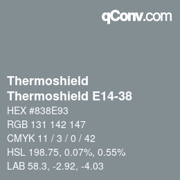 カラーコード: Thermoshield - Thermoshield E14-38 | qconv.com