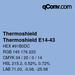カラーコード: Thermoshield - Thermoshield E14-43 | qconv.com