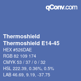 Color code: Thermoshield - Thermoshield E14-45 | qconv.com