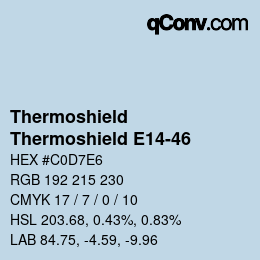 Color code: Thermoshield - Thermoshield E14-46 | qconv.com