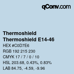 颜色代码: Thermoshield - Thermoshield E14-46 | qconv.com