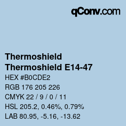 カラーコード: Thermoshield - Thermoshield E14-47 | qconv.com