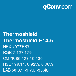 Código de color: Thermoshield - Thermoshield E14-5 | qconv.com