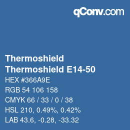 カラーコード: Thermoshield - Thermoshield E14-50 | qconv.com