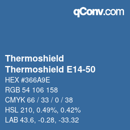 Color code: Thermoshield - Thermoshield E14-50 | qconv.com