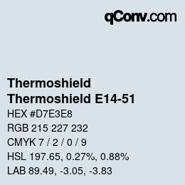 カラーコード: Thermoshield - Thermoshield E14-51 | qconv.com