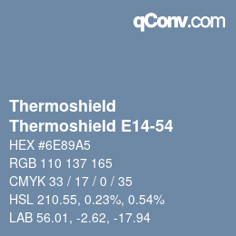 カラーコード: Thermoshield - Thermoshield E14-54 | qconv.com
