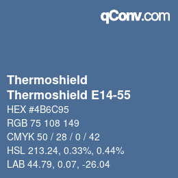 Color code: Thermoshield - Thermoshield E14-55 | qconv.com