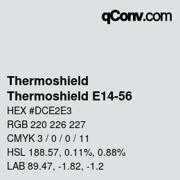 Color code: Thermoshield - Thermoshield E14-56 | qconv.com