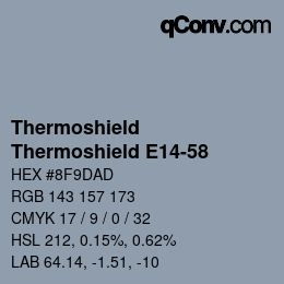 Color code: Thermoshield - Thermoshield E14-58 | qconv.com
