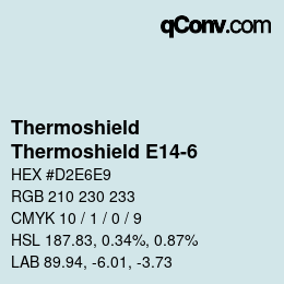 Color code: Thermoshield - Thermoshield E14-6 | qconv.com