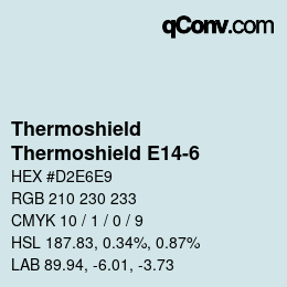 Color code: Thermoshield - Thermoshield E14-6 | qconv.com