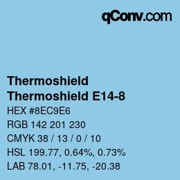カラーコード: Thermoshield - Thermoshield E14-8 | qconv.com