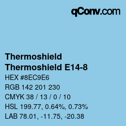 Color code: Thermoshield - Thermoshield E14-8 | qconv.com