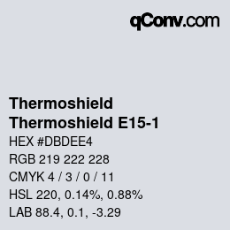 カラーコード: Thermoshield - Thermoshield E15-1 | qconv.com