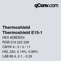 Color code: Thermoshield - Thermoshield E15-1 | qconv.com