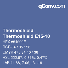 カラーコード: Thermoshield - Thermoshield E15-10 | qconv.com