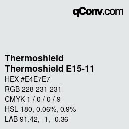 Color code: Thermoshield - Thermoshield E15-11 | qconv.com
