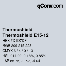 カラーコード: Thermoshield - Thermoshield E15-12 | qconv.com