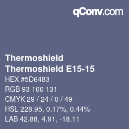 Code couleur: Thermoshield - Thermoshield E15-15 | qconv.com