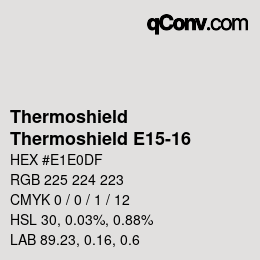 Farbcode: Thermoshield - Thermoshield E15-16 | qconv.com