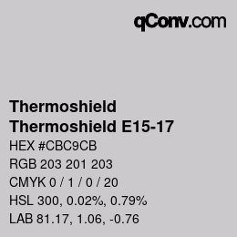 Color code: Thermoshield - Thermoshield E15-17 | qconv.com