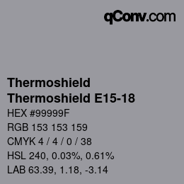 Color code: Thermoshield - Thermoshield E15-18 | qconv.com