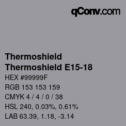 Código de color: Thermoshield - Thermoshield E15-18 | qconv.com