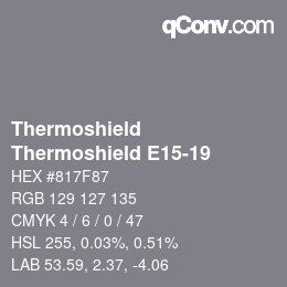 カラーコード: Thermoshield - Thermoshield E15-19 | qconv.com
