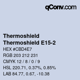 Color code: Thermoshield - Thermoshield E15-2 | qconv.com