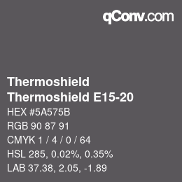 Color code: Thermoshield - Thermoshield E15-20 | qconv.com