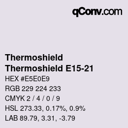 Farbcode: Thermoshield - Thermoshield E15-21 | qconv.com