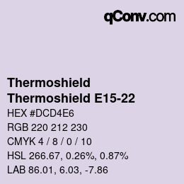 Color code: Thermoshield - Thermoshield E15-22 | qconv.com