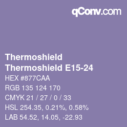 Color code: Thermoshield - Thermoshield E15-24 | qconv.com