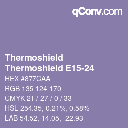 Code couleur: Thermoshield - Thermoshield E15-24 | qconv.com