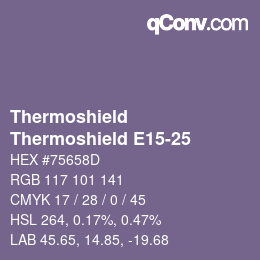 カラーコード: Thermoshield - Thermoshield E15-25 | qconv.com