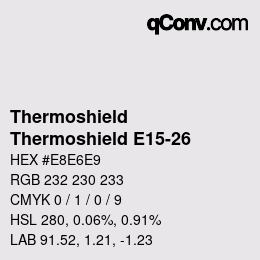 Code couleur: Thermoshield - Thermoshield E15-26 | qconv.com